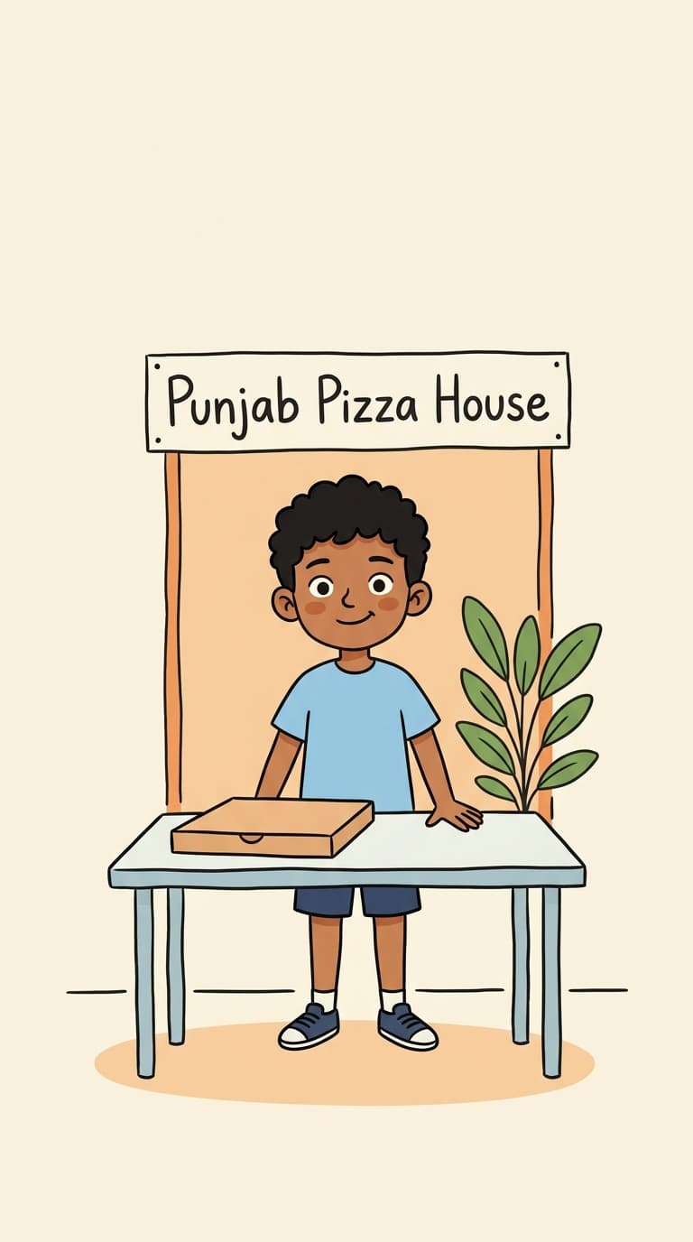 Aarav running his first pizza shop